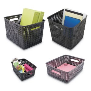 Advantus AVT 40327 Advantus Plastic Weave Bins - 4.8 Height X 10.5 Wid