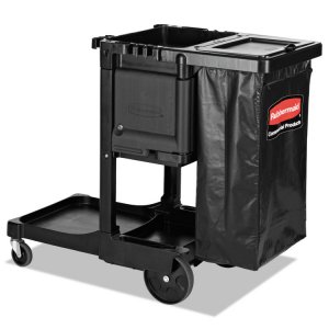 Rubbermaid RCP 1861430 Commercial Executive Janitor Cleaning Cart - 3 