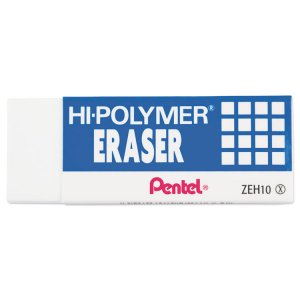 Pentel PEN ZEH10BP3K6 Eraser,hi-polymer,3pk