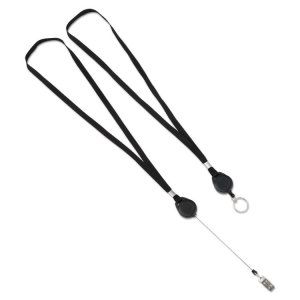 Advantus 75547 Lanyards,w Id Reel,bk