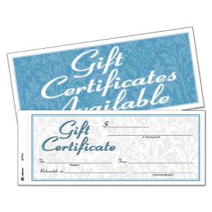 Tops ABF GFTC1 Adams Two-part Carbonless Gift Certificates - 2-part Ca