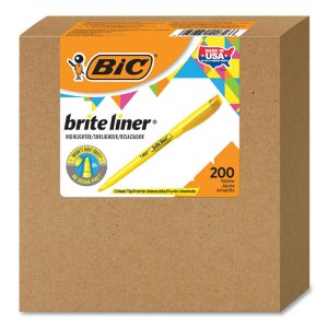 Bic BIC BL241AST Brite Liner Highlighters - Chisel Marker Point Style 