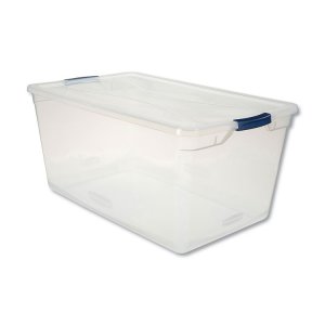 Rubbermaid RMCC950001 Storage,95qt,clvrstr Tote