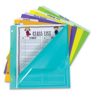 C-line CLI 07150 Bright Pocket Vertical Tab Index Dividers - 5 Write-o