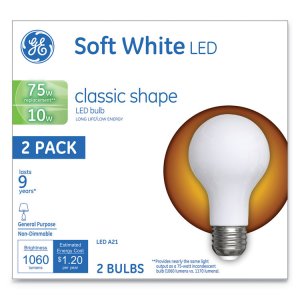 Ge 31180 Bulb,led,sw,10w,a21,2pk