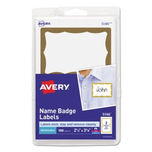 Avery CW19009 Averyreg; Border Printwrite Hello Name Badges - Removabl