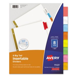 Avery AVE 11115 Averyreg; Big Tab Insertable Dividers - 192 X Divider(