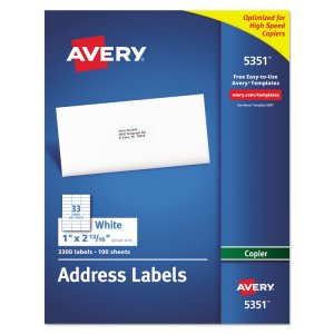 Avery 05311 Averyreg; Address Label - Permanent Adhesive - Rectangle -