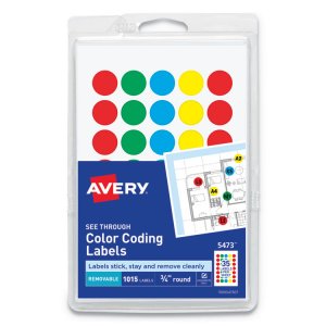 Avery AVE 05796 Averyreg; Assorted Removable See-through Color Dots - 