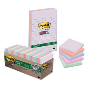 3m MMM 6603SSNRP Post-itreg; Super Sticky Lined Recycled Notes - Bali 