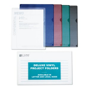 C-line CLI 62138 Deluxe Vinyl Project Folders - Non-glare, 11 X 8-12, 