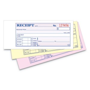 Tops ABF TC2701 Adams Tapebound 3-part Money Receipt Book - 50 Sheet(s