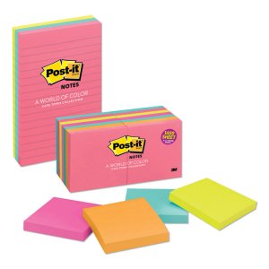 3m MMM 6355AN Post-itreg; Notes Lined Notepads - Cape Town Color Colle