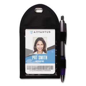 Advantus 75648 Badge,holder,pen,loop,bk