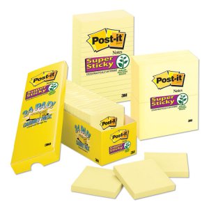 3m MMM 65512SSCY Post-itreg; Super Sticky Notes - 1080 - 3 X 5 - Recta