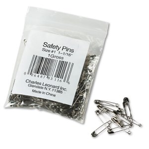 Charles LEO 83150 Cli Safety Pins - Rust Resistant - 144  Pack - Silve