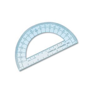 Charles LEO 77104 Cli Plastic Protractor - Plastic - Clear - 12  Box