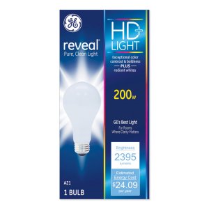 Ge 89371 Bulb,200w Reveal Task Bul