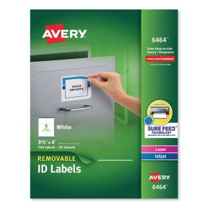 Avery AVE 05450 Averyreg; Removable Id Labels - 5 X 3 Length - Removab