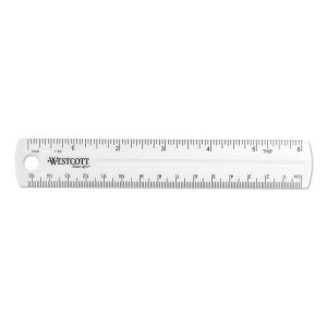 Acme 45016 Westcott Clear Plastic Ruler - 6 Length 1 Width - 116 Gradu