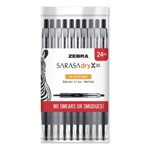 Zebra 47110 Pen,sarasa,dry Gel,x30,bk