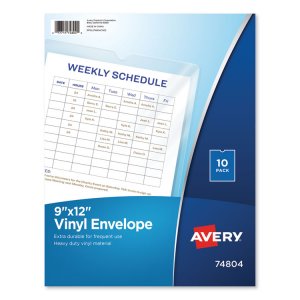 Avery AVE 74804 Averyreg; Vinyl File Pocket - 9 X 12 - 60 Sheet Capaci