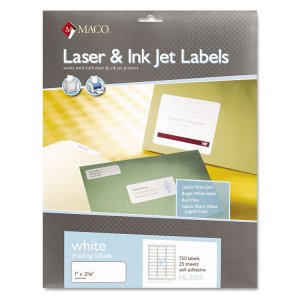 Chartpak/pickett MAC ML1000B Maco White Laserink Jet Shipping Label - 