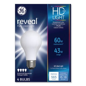 Ge 67773 Bulb,reveal,53w,a19,4pk