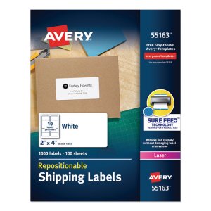 Avery AVE 58164 Averyreg; Shipping Label - Rectangle - Inkjet - White 