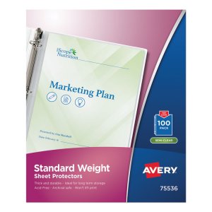 Avery AVE 75536 Averyreg; Standard Weight Sheet Protectors - For Lette