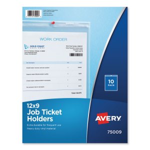 Avery AVE 75009 Averyreg; Vinyl File Pocket - 9 X 12 - Vinyl - Clear -