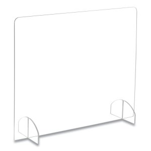 Safco SAF 7500CL Safco Portable Freestanding Acrylic Sneeze Guard - 30