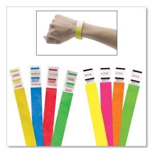 Advantus AVT 91120 Advantus Neon Tyvek Wristbands - 500  Pack - Neon O