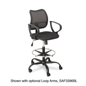 Safco SAF 3395BV Safco Vue Extended-height Vinyl Chair - Black Vinyl, 