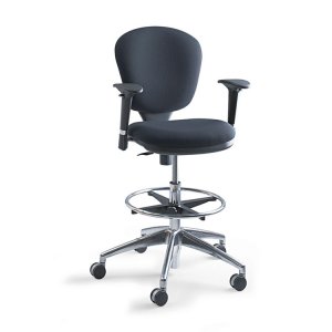 Safco SAF 3442BL Safco Metro Extended Height Chair - Black Acrylic Sea