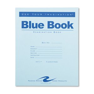 Roaring ROA 77513EA Roaring Spring Wide-ruled Blue Examination Book - 