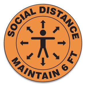 Accuform MFS464ESP Sign,social Distance 12in