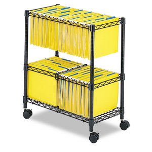 Safco SAF 5278BL Safco 2-tier Rolling File Cart - 300 Lb Capacity - 4 