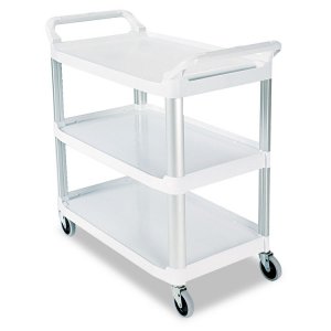 Rubbermaid RCP 409600BLA Commercial 4 Shelf Service Cart - 4 Shelf - 3