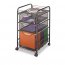 Safco SAF 5213BL Safco Onyx Mesh File Cart - 2 Shelf - 3 Drawer - 4 Ca