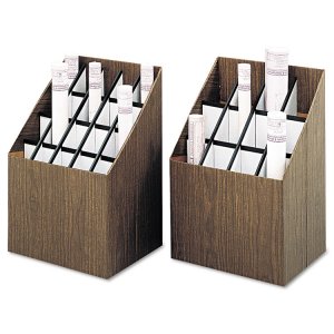 Safco SAF 3079 Safco Upright Roll Storage Files - Wood Grain - Plastic