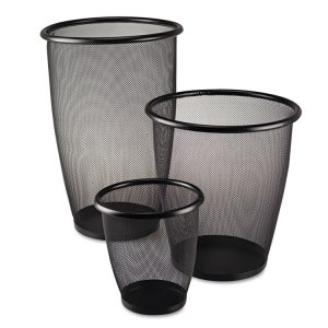 Safco SAF 9717BL Wastebasket,mesh,wire,bk