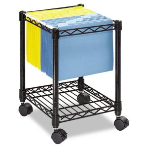 Safco SAF 5277BL Safco Compact Mobile File Cart - 1 Shelf - 4 Casters 