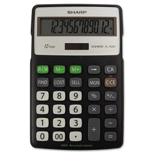 Sharp ELR287BBK Calculator,rcyc12dgt,bksv