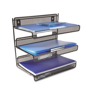 Rubbermaid 22341 Shelf,3tier,dsk,mesh,bk