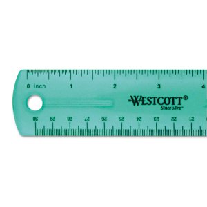 Acme ACM 12975 Westcott Transparent Jeweltone 12 Plastic Ruler - 12 Le