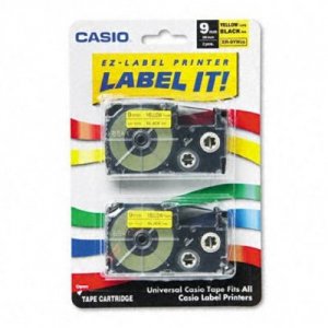 Casio XR9YW2S Cassette,2pk,bk On Yl