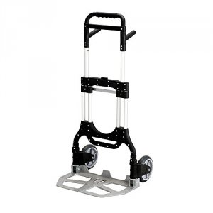 Safco 4055NC Stow-away Heavy Duty Utility Hand Truck Silver-black