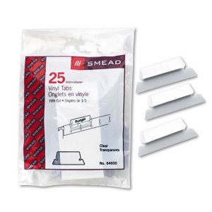 Smead SMD 64600 Smead Poly Tabs - 5 Tab(s)set X 2.25 Tab Width - Clear