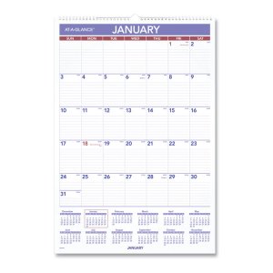 At-a-glance PMLM03-28 Calendar,lamintd Wall,wh